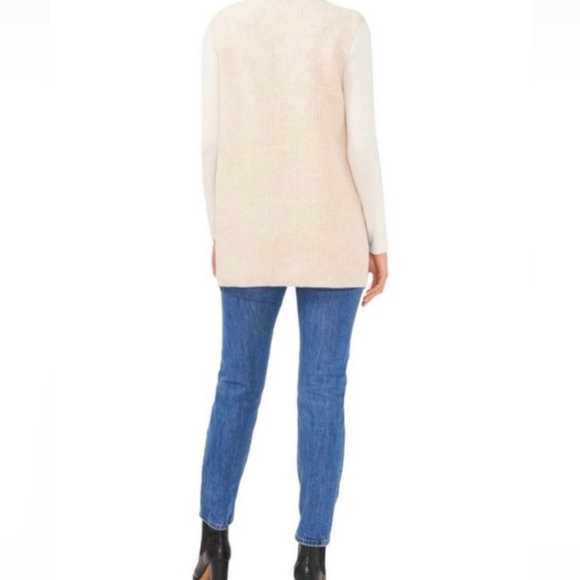 NWT Vince Camuto Sweater Vest Cream Knit Size L Soft Warm Acrylic Poly … - Picture 3 of 12